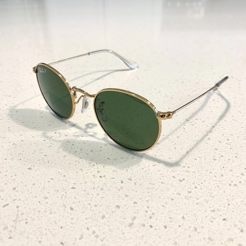 Ray-Ban Kids' Metal Round Sunglasses in Legend Gold/Green Polarized